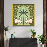 Kamdhenu Cow Vastu Prosperity Cotton Canvas Wall Painting