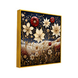 Colorful Abstract Golden Floral Canvas Wall Painting
