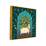 Kamdhenu Cow Vastu Prosperity Pichwai Canvas Wall Painting