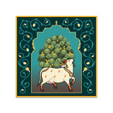 Kamdhenu Cow Vastu Prosperity Pichwai Canvas Wall Painting