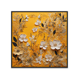 Bright 3d White Floral Canvas Painting for Wall Decoration