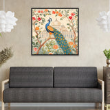 Floral Peacock Canvas Vastu Painting for Home Décor