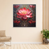 Pink Lotus Floral Vastu Canvas Wall Painting for Home and Office Décor