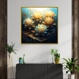 Luxurious Golden Lotus Vastu Canvas Wall Painting