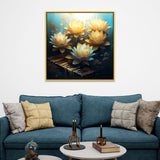 Luxurious Golden Lotus Vastu Canvas Wall Painting
