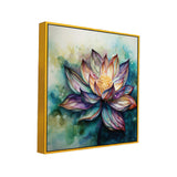 Vastu Positivity 3d Purple Lotus Canvas Wall Painting