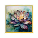 Vastu Positivity 3d Purple Lotus Canvas Wall Painting