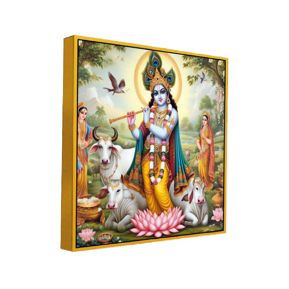Radha Krishna Square Religious Canvas Wall Painting