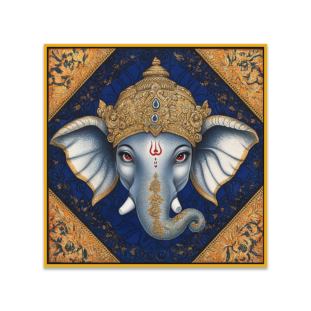 Tanjore Madhubani Indian Traditional Art with Gold and Silver Canvas Wall Painting