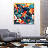 Colorful Koi Fish Vastu Canvas Wall Painting