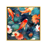 Colorful Koi Fish Vastu Canvas Wall Painting