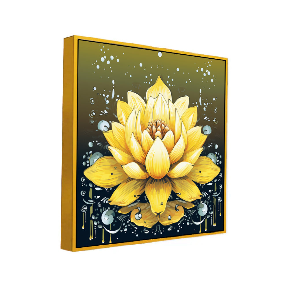 Elegant Yellow Floral Square Canvas Wall Painting