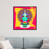 Traditional Kathakali Canvas Wall Painting with Floating Frame