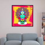 Traditional Kathakali Canvas Wall Painting with Floating Frame