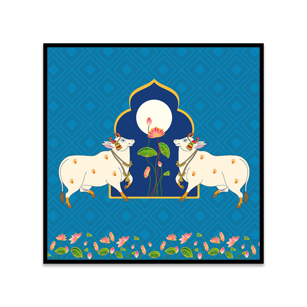 Traditional Indian Folk Art Digital Printed Canvas Wall Painting
