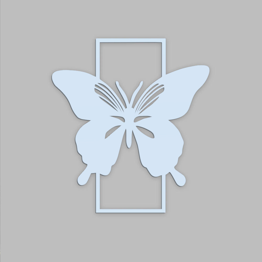 Modern Butterfly Art Backlit Wooden Wall Decor with LED Night Light Walnut Finish