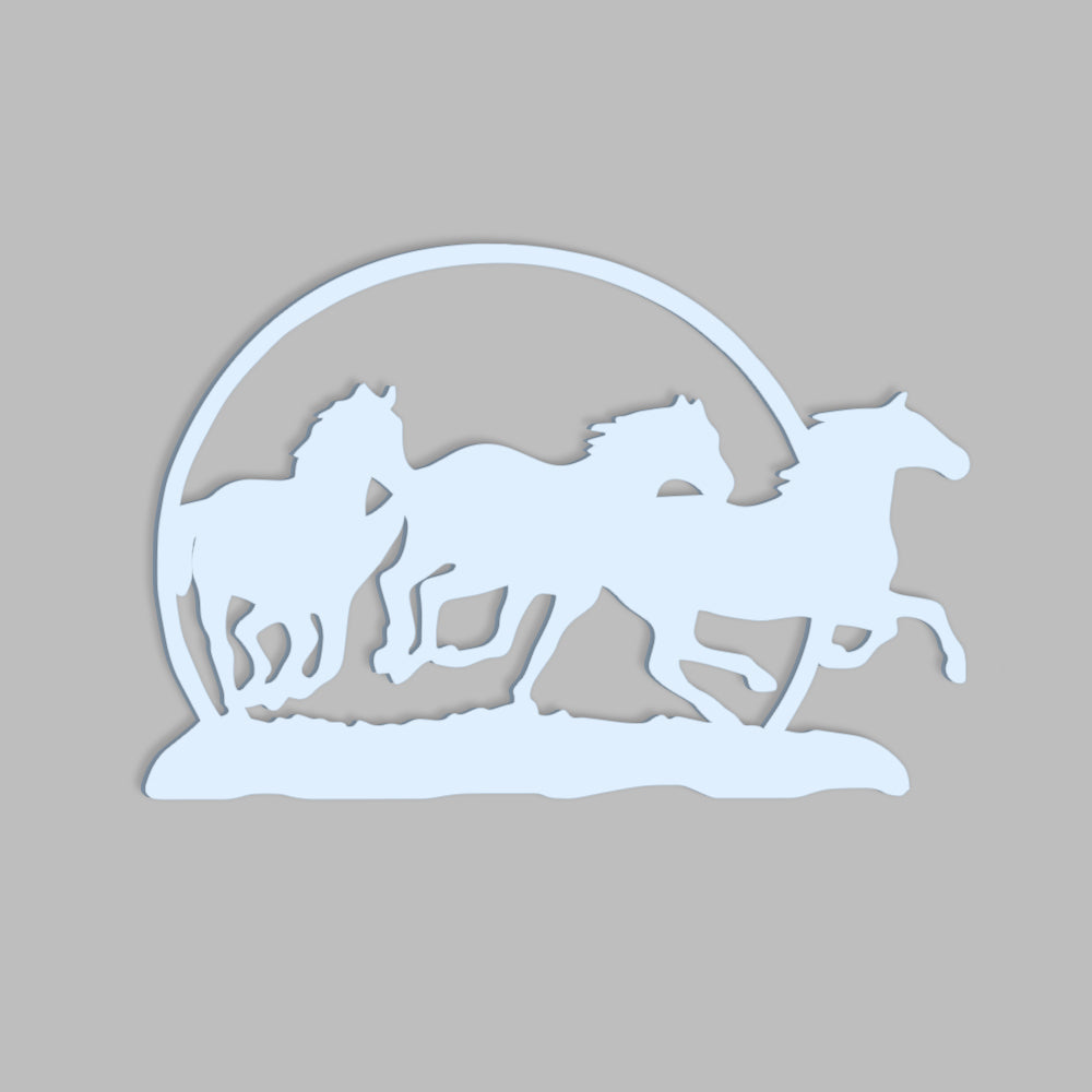 Beautiful Running Horse Backlit Wooden Wall Decor with LED Night Light Walnut Finish