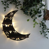 Moon Shape Wood Wall Shelves Large Size / Book Shelf, Walnut Finish