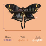 Premium Butterfly Wood Wall Shelves Large Size / Backlit Book Shelf, Walnut Finish - Brown