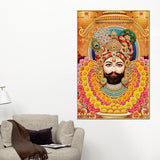 Indian Religious Khatu Shyam Ji Canvas Wall Painting Hindu Devotional Decor