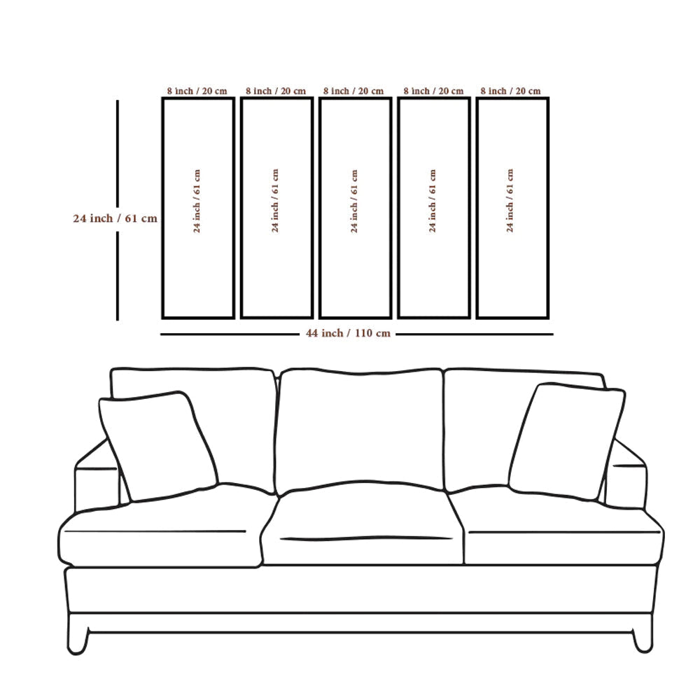 Jesus The Savior Spiritual Wall Painting On Canvas In Multiple Frames - 5 Panel Sets