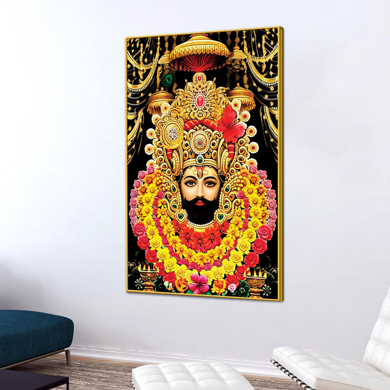 Khatu Shyam Ji Canvas Painting Indian Religious Wall Art