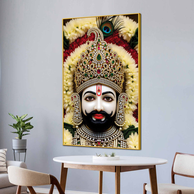 Khatu Shyam Ji Devotional Canvas Wall Painting Pooja Room Home Decor