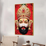 Khatu Shyam Ji Red Background Canvas Painting Devotional Wall Art