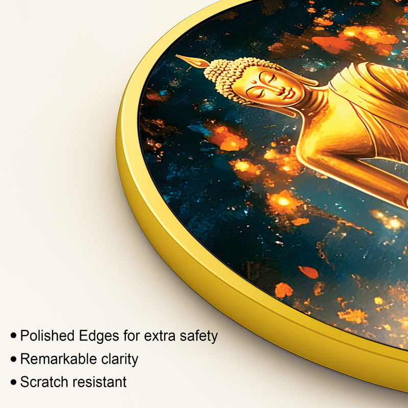 Luxury Gautam Buddha Round Wall Painting