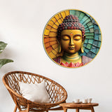 Luxury Gautam Buddha Spiritual Round Wall Painting