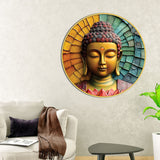 Luxury Gautam Buddha Spiritual Round Wall Painting