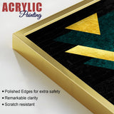 Modern Artistic Geometric Shapes Acrylic Floating Wall Painting Set of 2