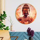 Modern Lord Gautam Buddha Round Wall Art Painting