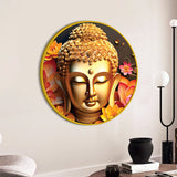 Premium Luxury Round Gautam Buddha Wall Painting