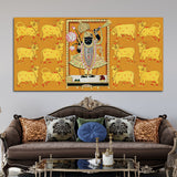 Rajasthani Golden Pichwai Shreenathji Canvas Wall Painting
