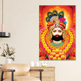 Royal Khatu Shyam Ji Canvas Painting Traditional Wall Decor