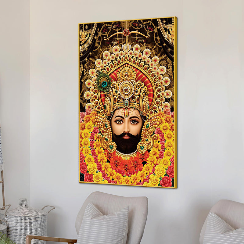 Sacred Khatu Shyam Ji Canvas Wall Painting Hindu Religious Painting