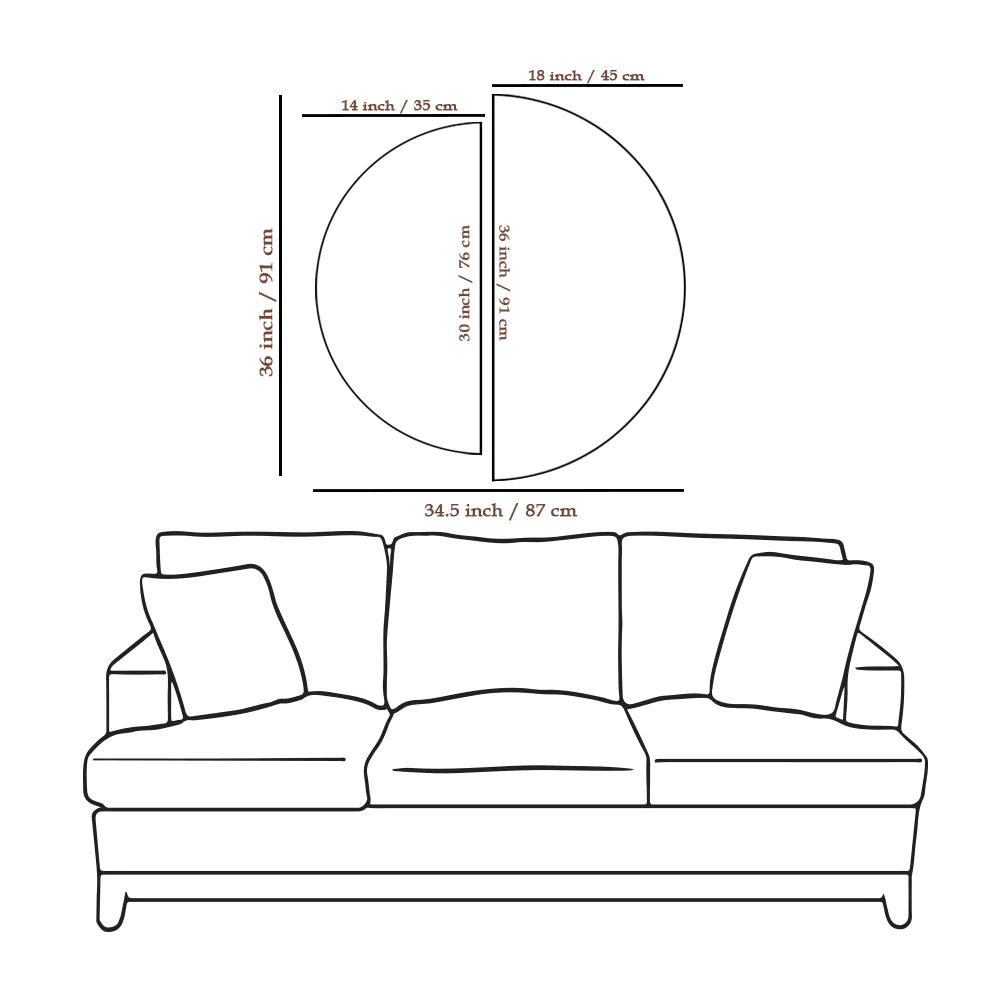 Semi Circle Golden Trees With Birds And Deer Wall Paintings & Arts