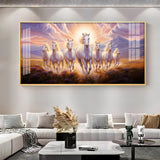 Running Horses Acrylic Wall Painting – Large Canvas Horse Wall Art for Living Room