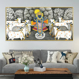 Shrinathji with Cows Traditional Pichwai Painting
