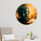 Stylish Gautam Buddha Spiritual Round Wall Painting for Home & Office
