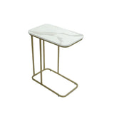 Minimalist Stylish Artistic Designer Side Table with Golden Metal Finish