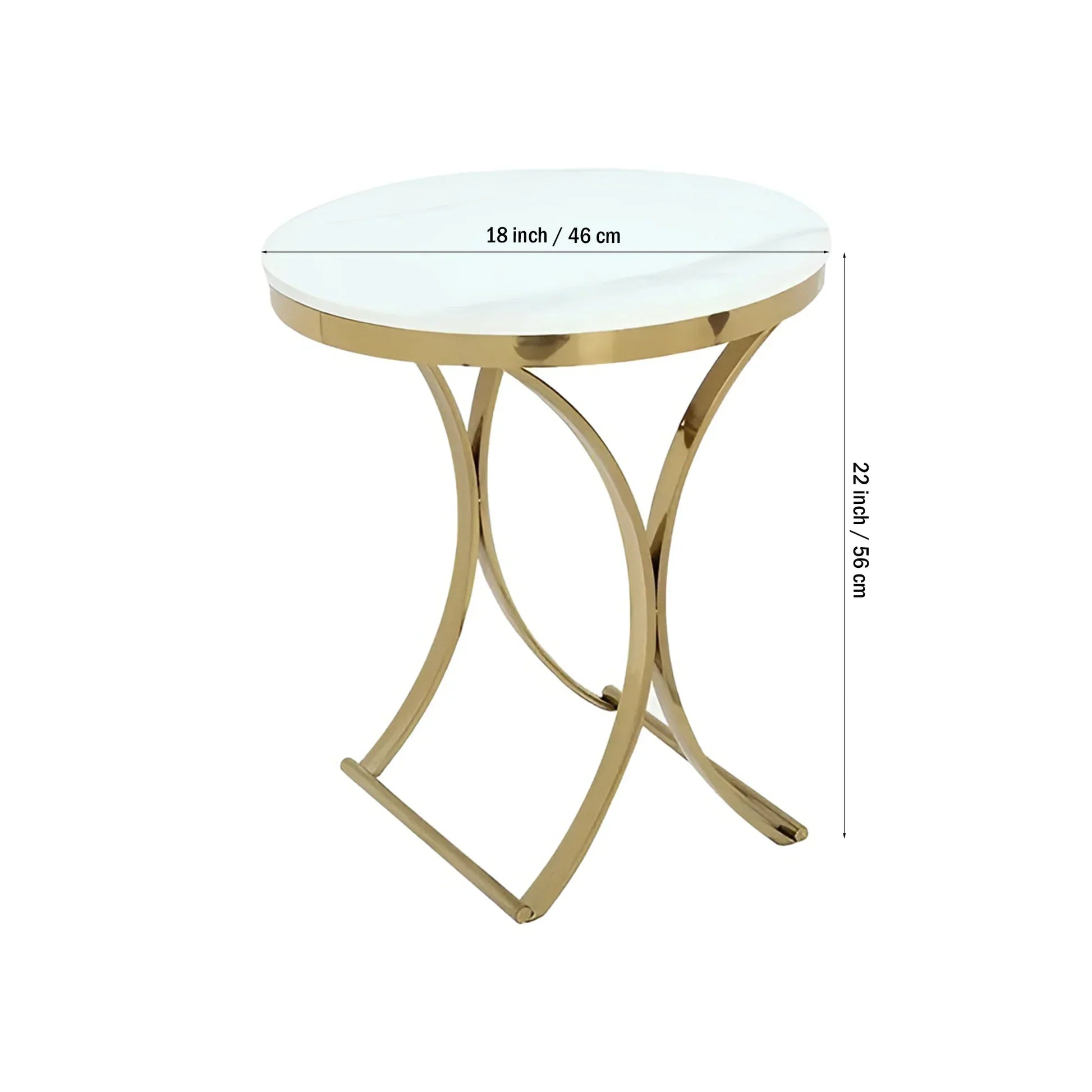 Premium Golden Iron White Round Marble Table