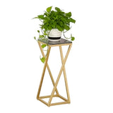 Premium Metal Planter Stand With Black Marble At Top (Set of 3)