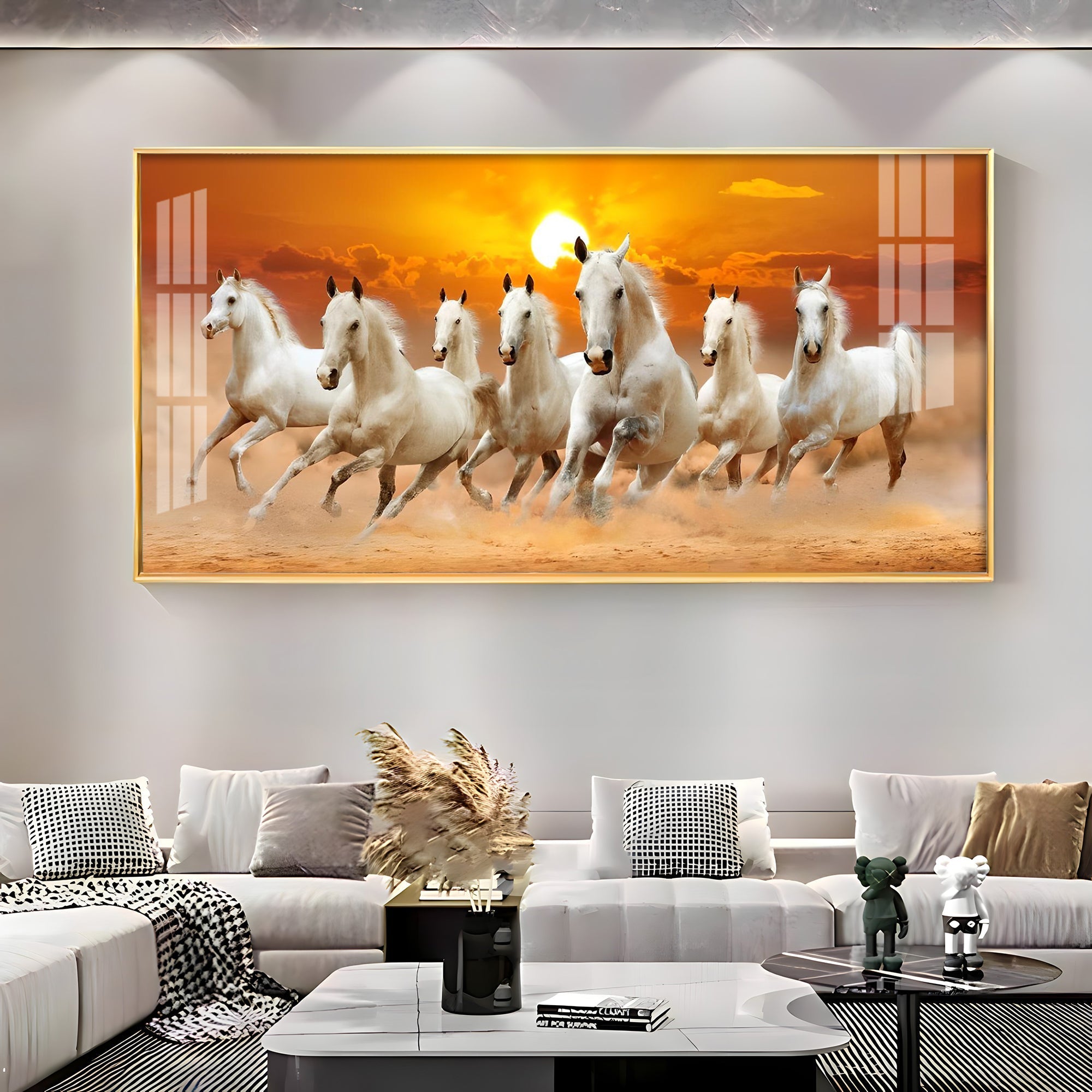 Abstract Horse Acrylic Wall Painting – Modern Horse Canvas Art for Home