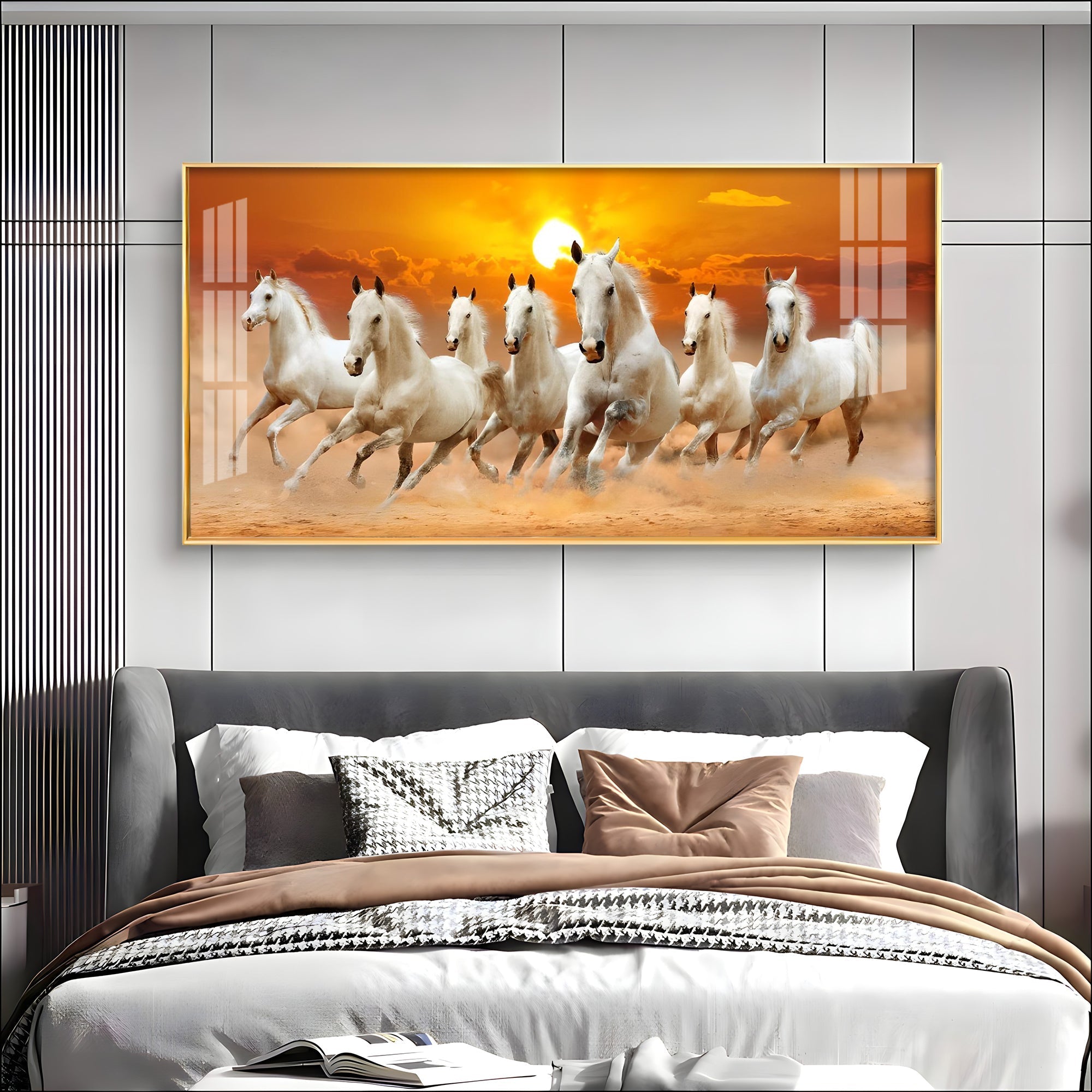 Abstract Horse Acrylic Wall Painting – Modern Horse Canvas Art for Home