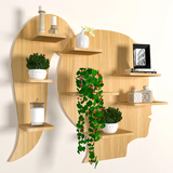 Girl Backlit Wood Wall Shelf / Book Shelf / Night Light, Light Oak Finish